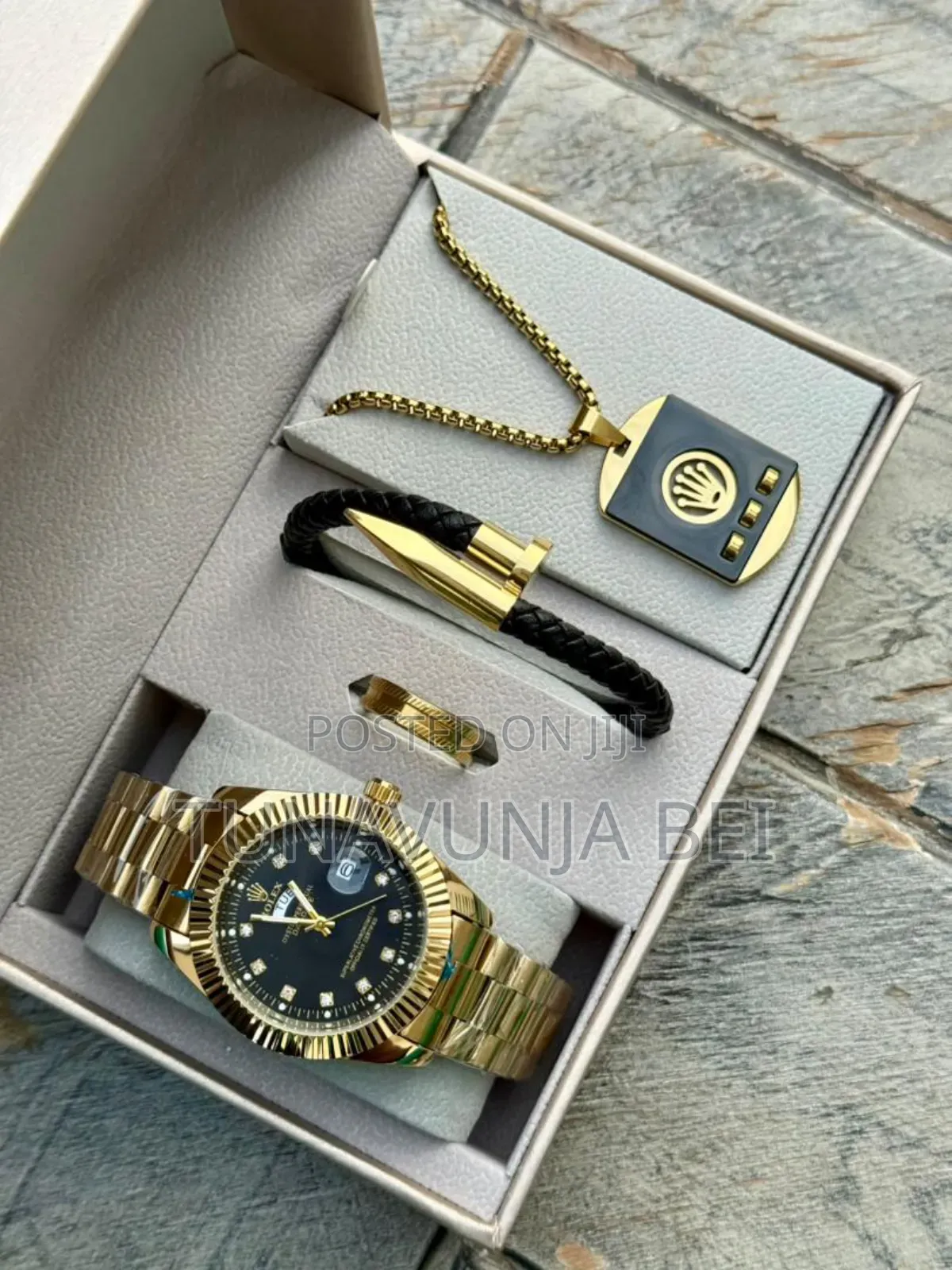 Men Full Set / Watch + Blacelets + Ring + Chain