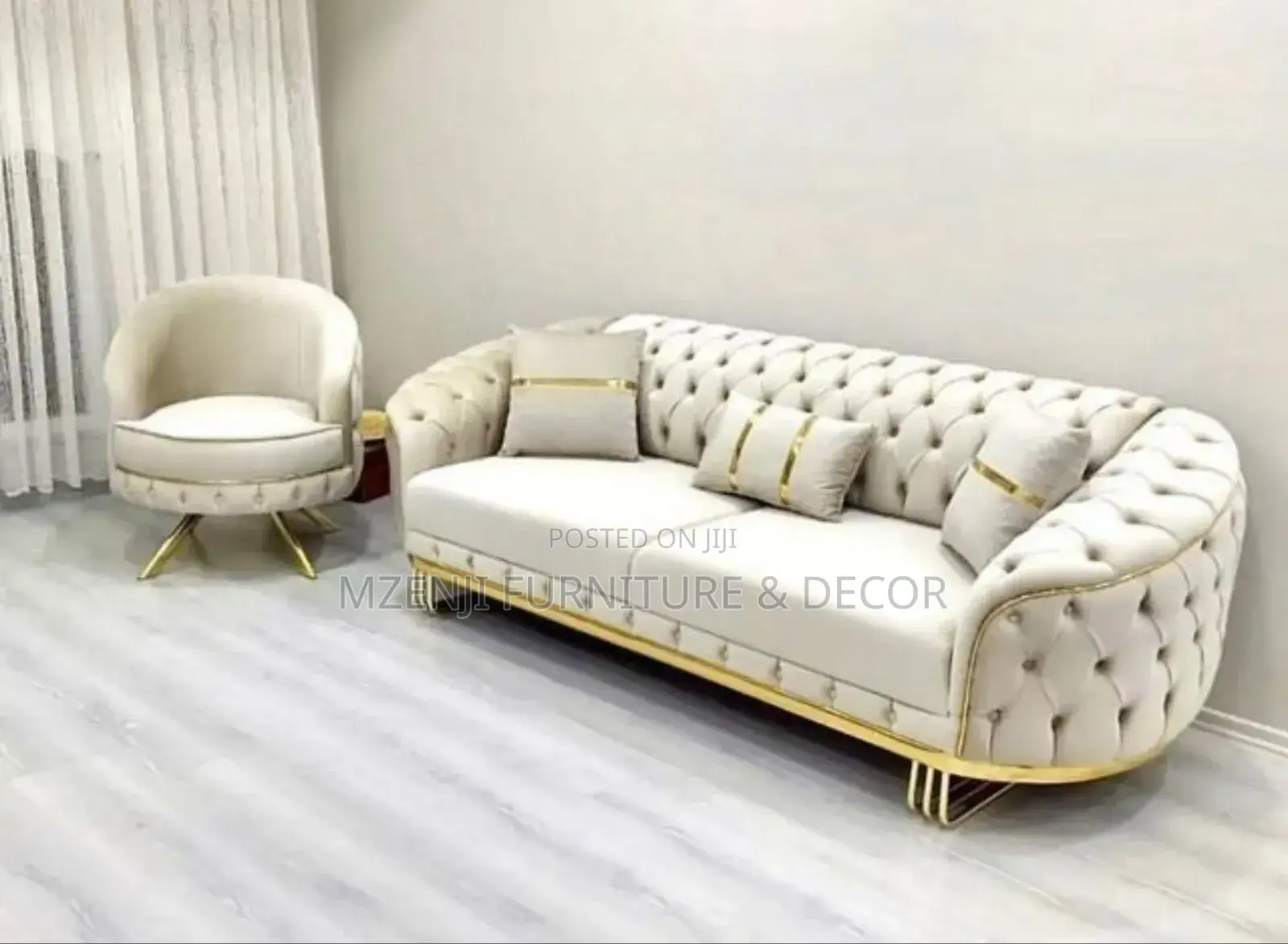 Luxury Button Sofa Set Design 3:2;1:1