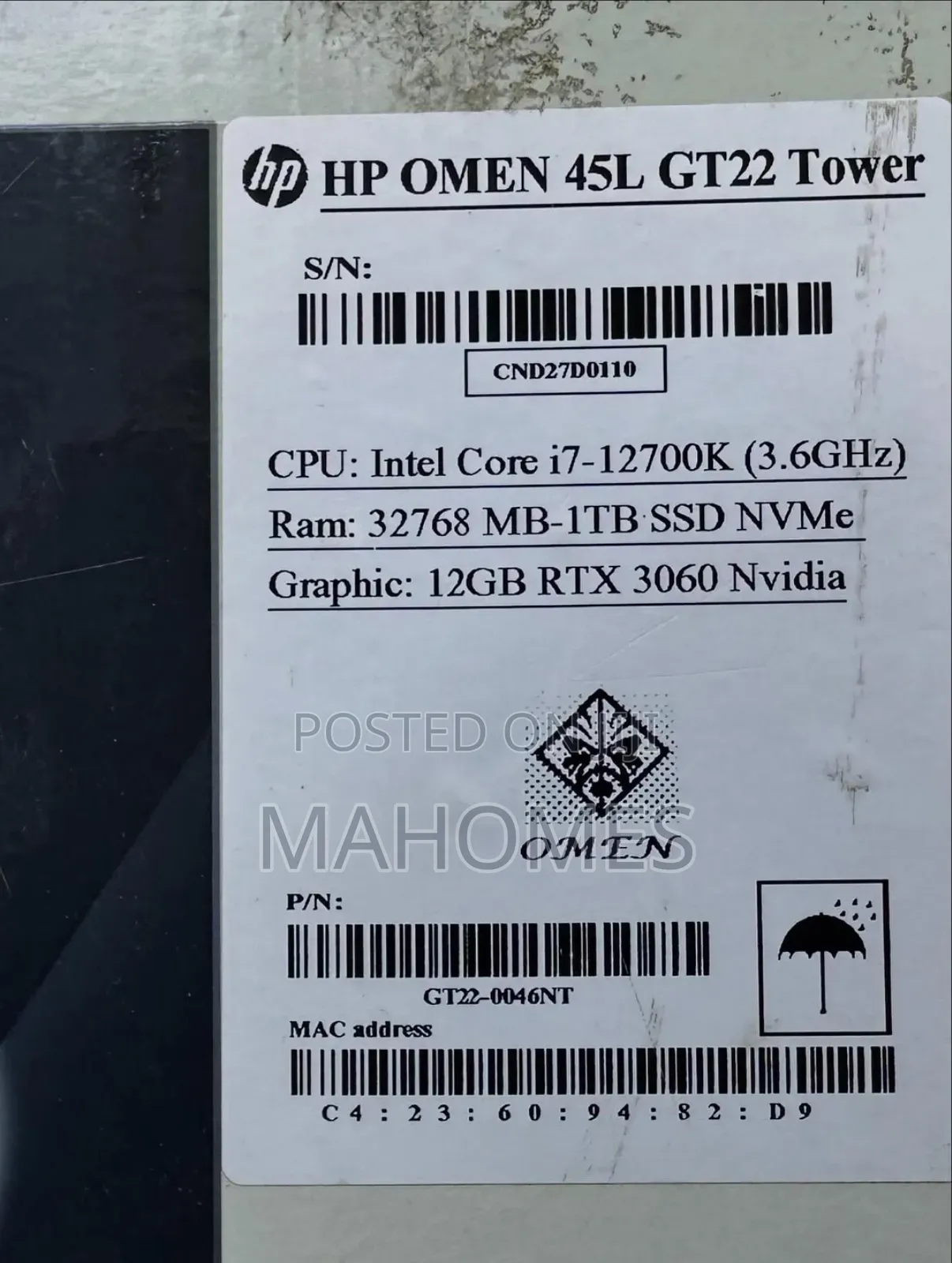 Hp Omen 45l Gt22 Tower Desktop