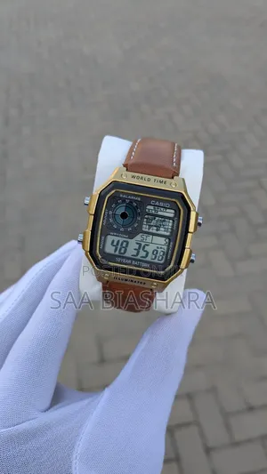 Casio Vintage Digital Watch Gold and Brown