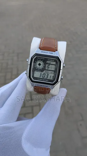 Casio Vintage Digital Watch Silver and Brown
