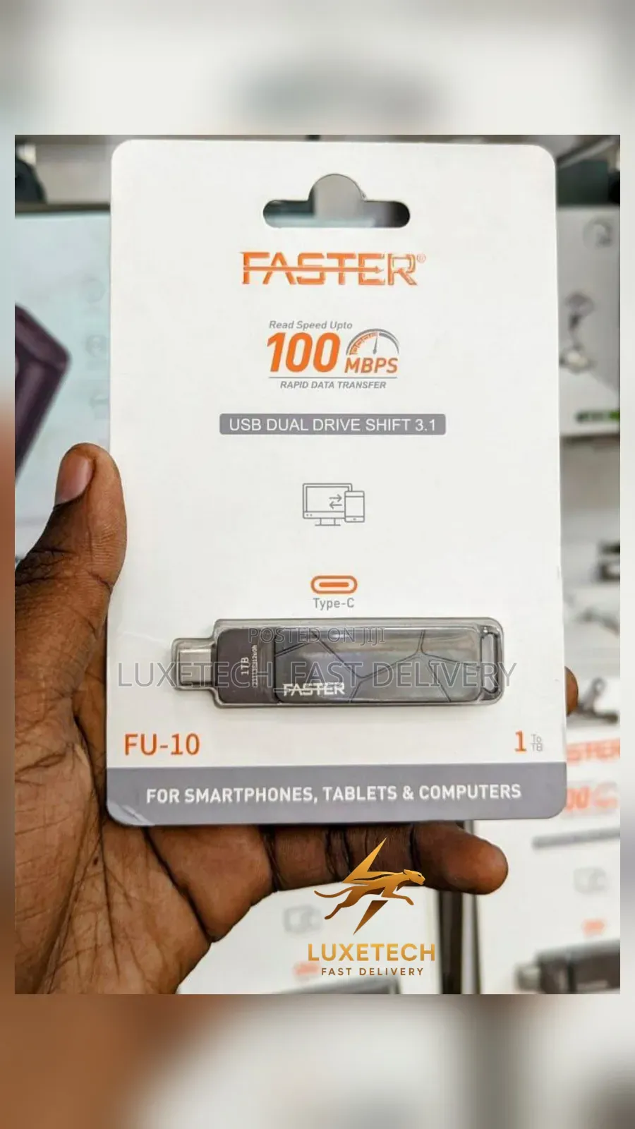 FASTER 1TB 2-in-1 USB Flash Drive (Type-C/Type-A)