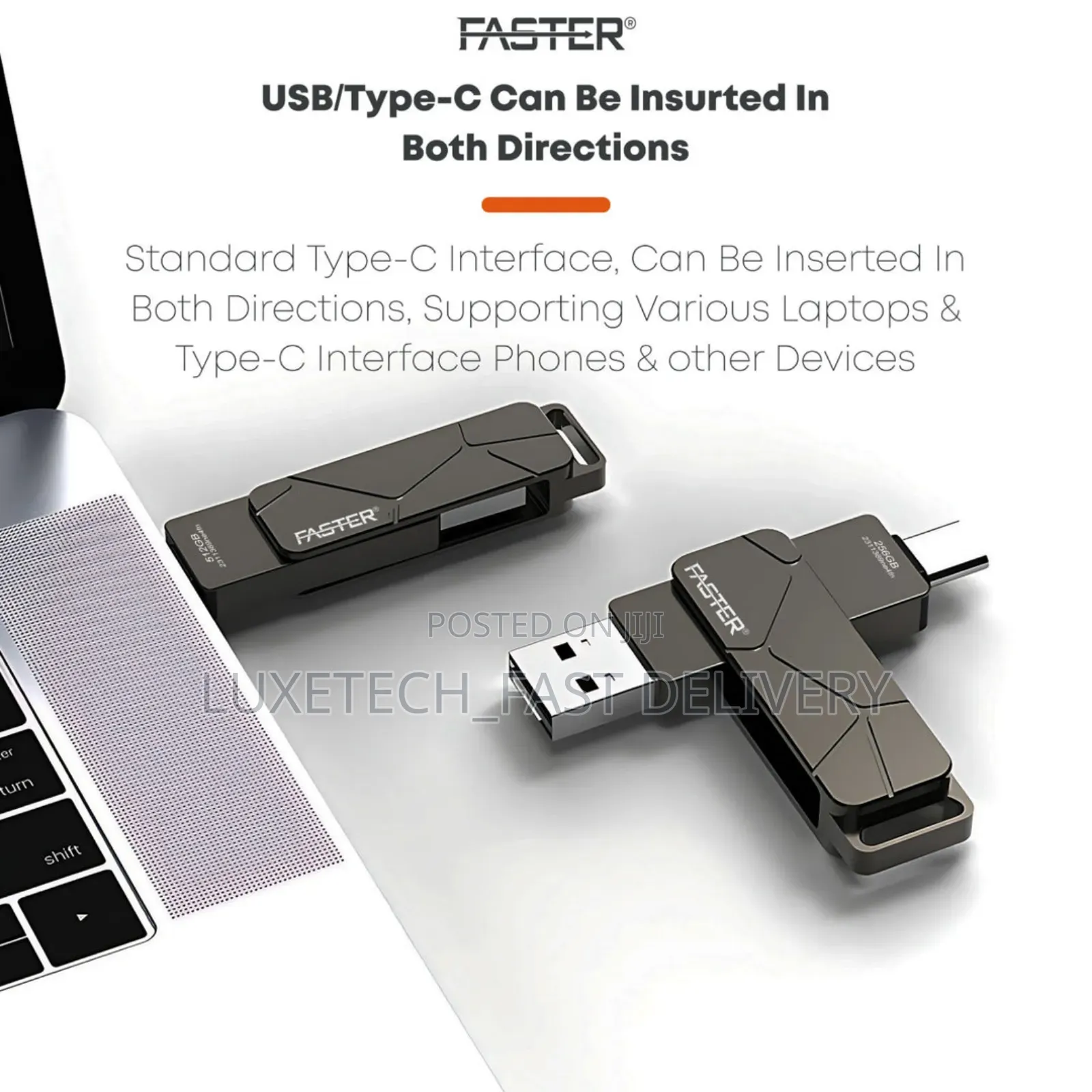 FASTER 1TB 2-in-1 USB Flash Drive (Type-C/Type-A)