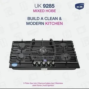 Mr Uk Table Cooker 5 Gas Burner Top Tempered Glass