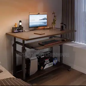 Adjustable Computer Desk With Pull-Out Keyboard Tray