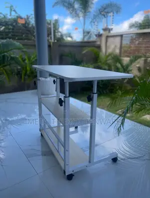 Adjustable Laptop Table With Movable Wheels 60x40Cm