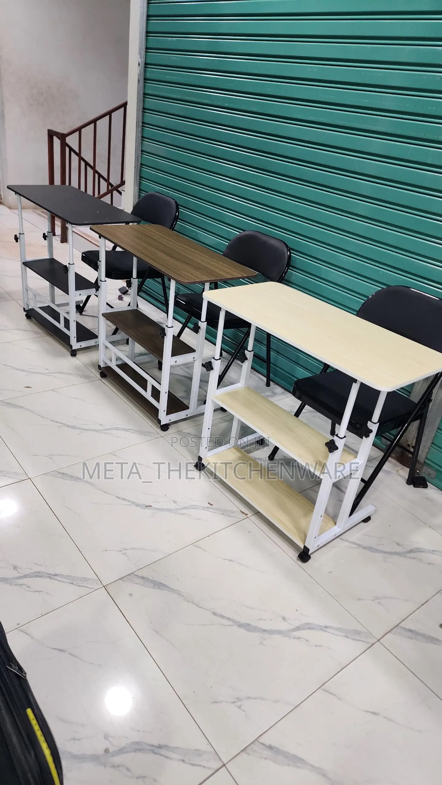 Adjustable Laptop Table With Movable Wheels 60x40Cm