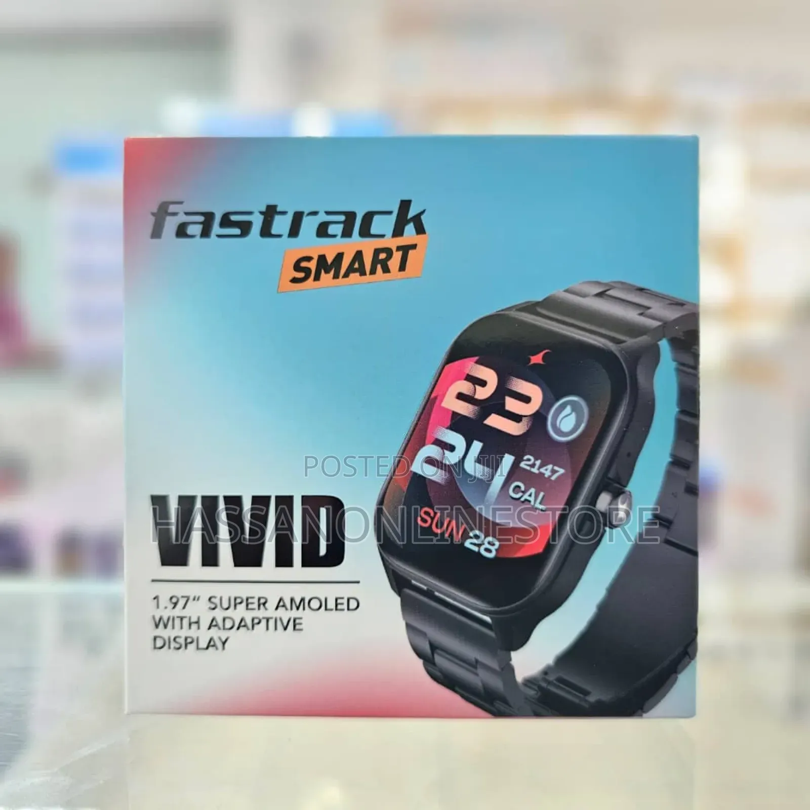 Fastrack Smartwatch Vivid Black Case Black Silicone Strap