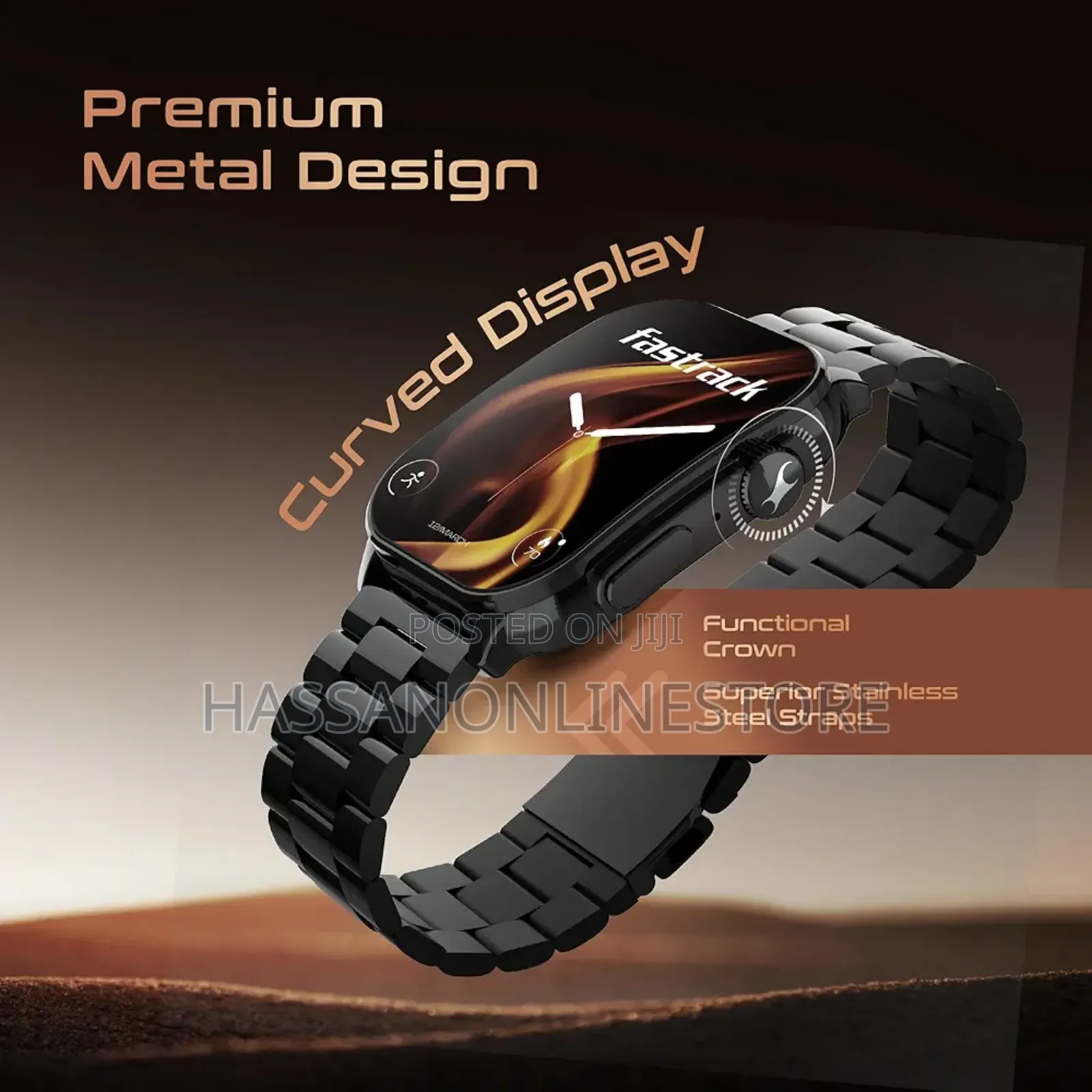 Fastrack Smartwatch Horizons1 Model 38166nm01 Black Metal