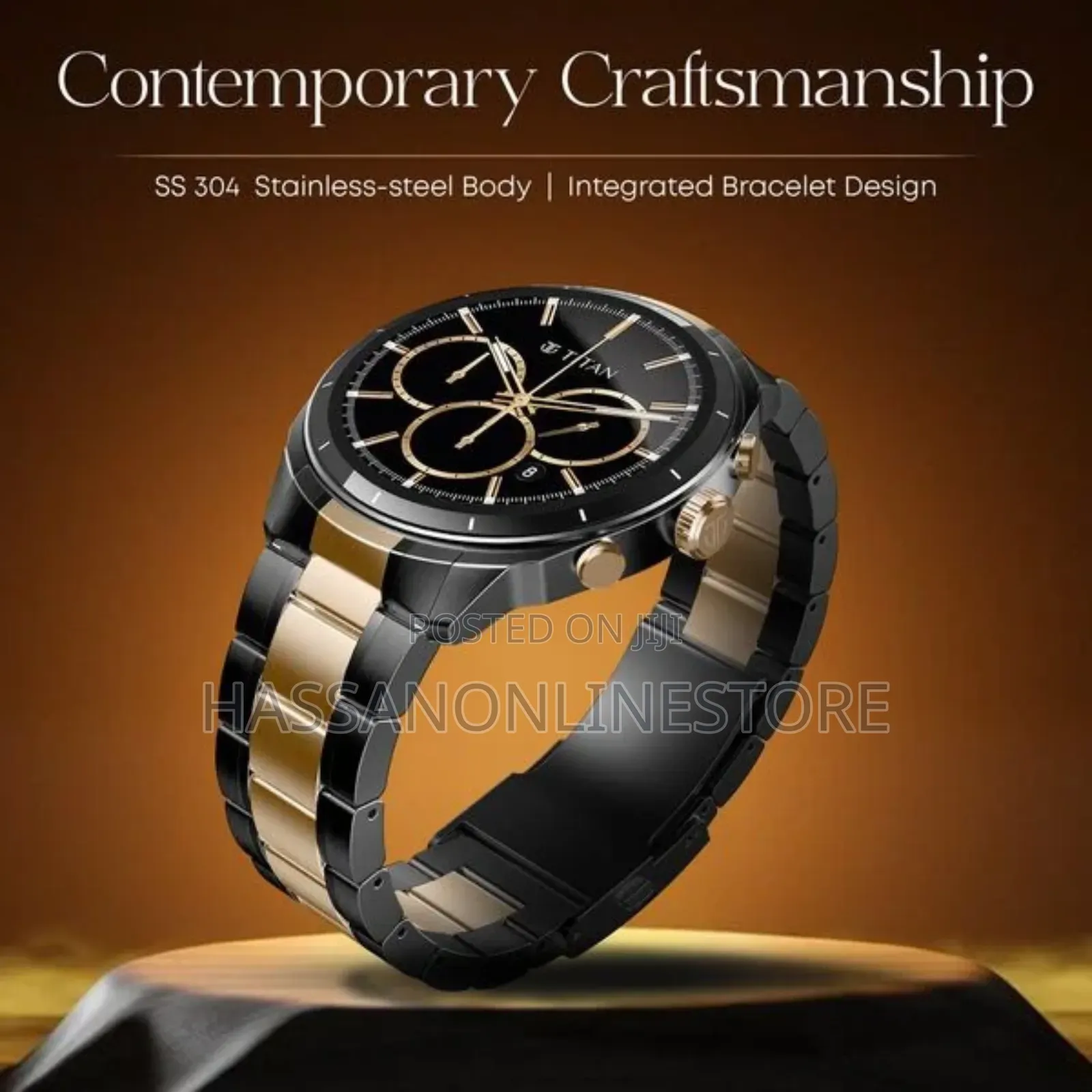 Titan Smartwatch Heritage Stainless Case and Black