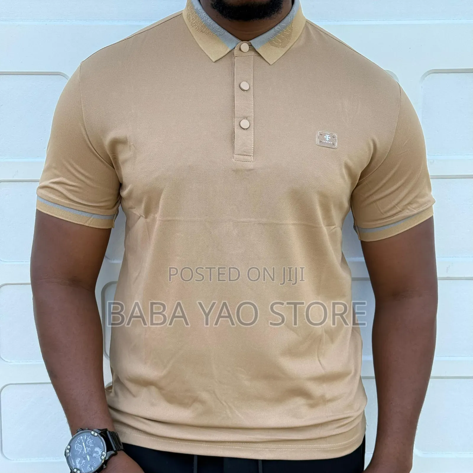 Men's High-Grade Short-Sleeved Band Collar Casual T-Shirts