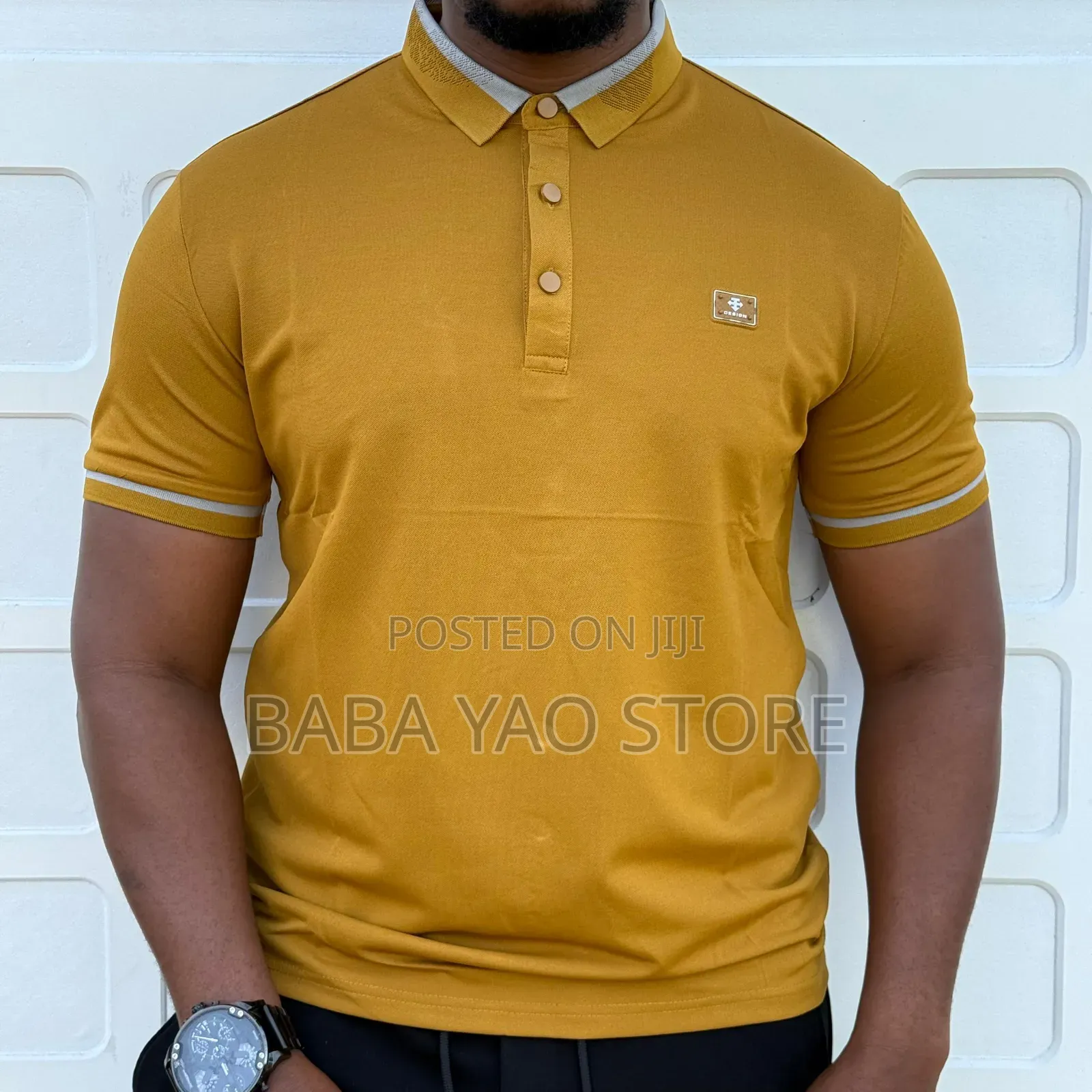 Men's High-Grade Short-Sleeved Band Collar Casual T-Shirts