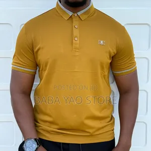 Men's High-Grade Short-Sleeved Band Collar Casual T-Shirts