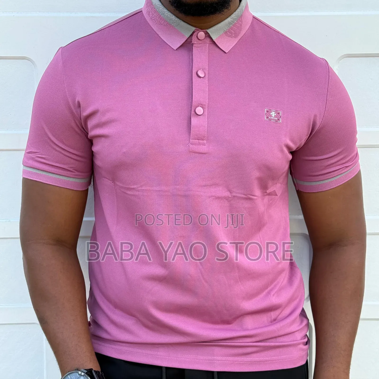 Men's High-Grade Short-Sleeved Band Collar Casual T-Shirts