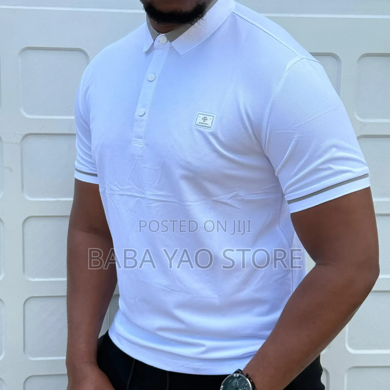Men's High-Grade Short-Sleeved Band Collar Casual T-Shirts
