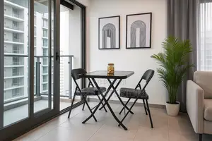 Foldable Table X Two Chairs