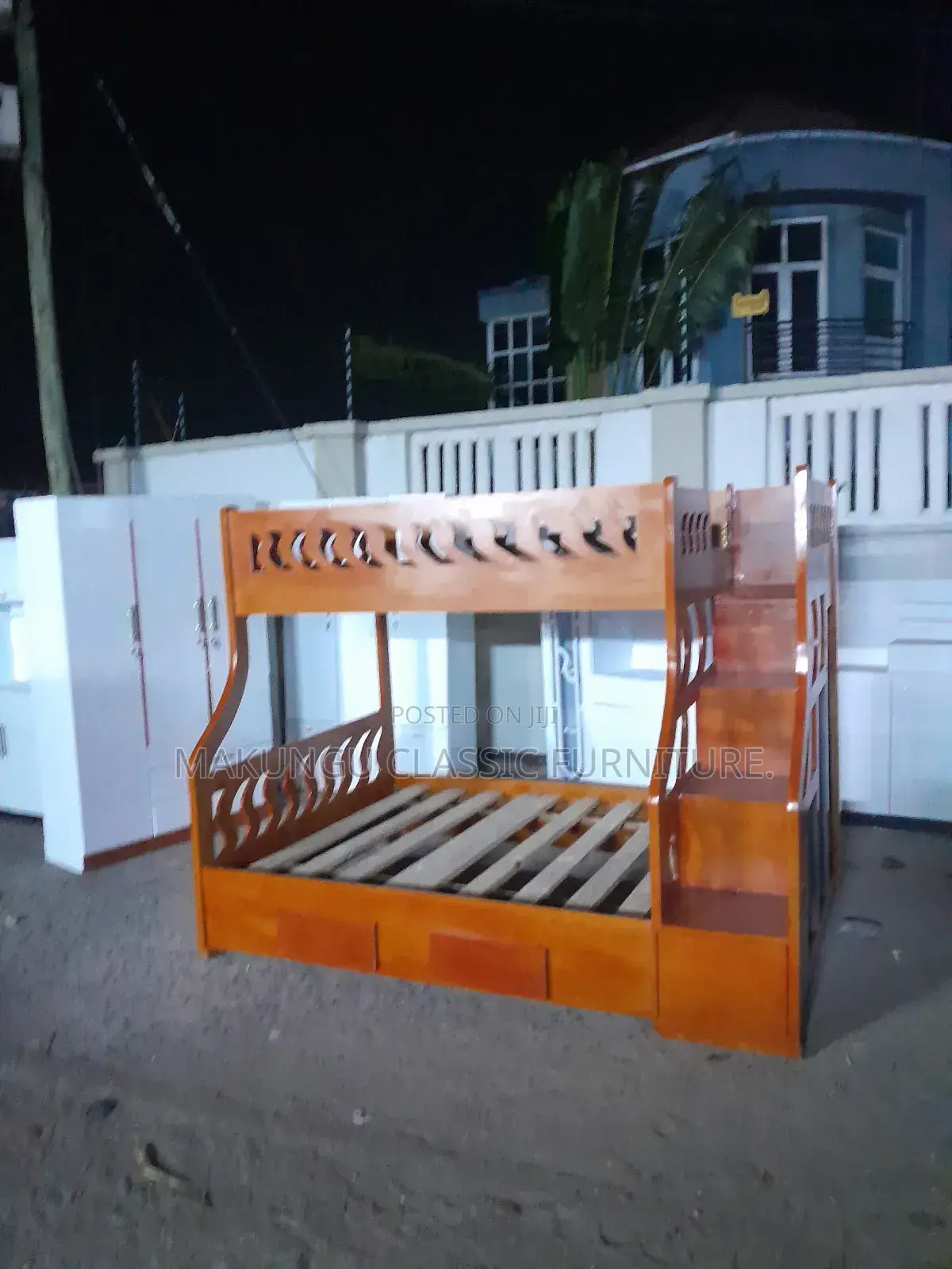 Kitanda Cha Mbao Cha Double Decker Ukubwa 5/6