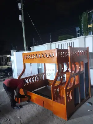 Kitanda Cha Mbao Cha Double Decker Ukubwa 5/6