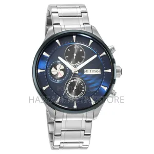 Titan Maritime Blue Dial Quartz Multifunction Watch for Men