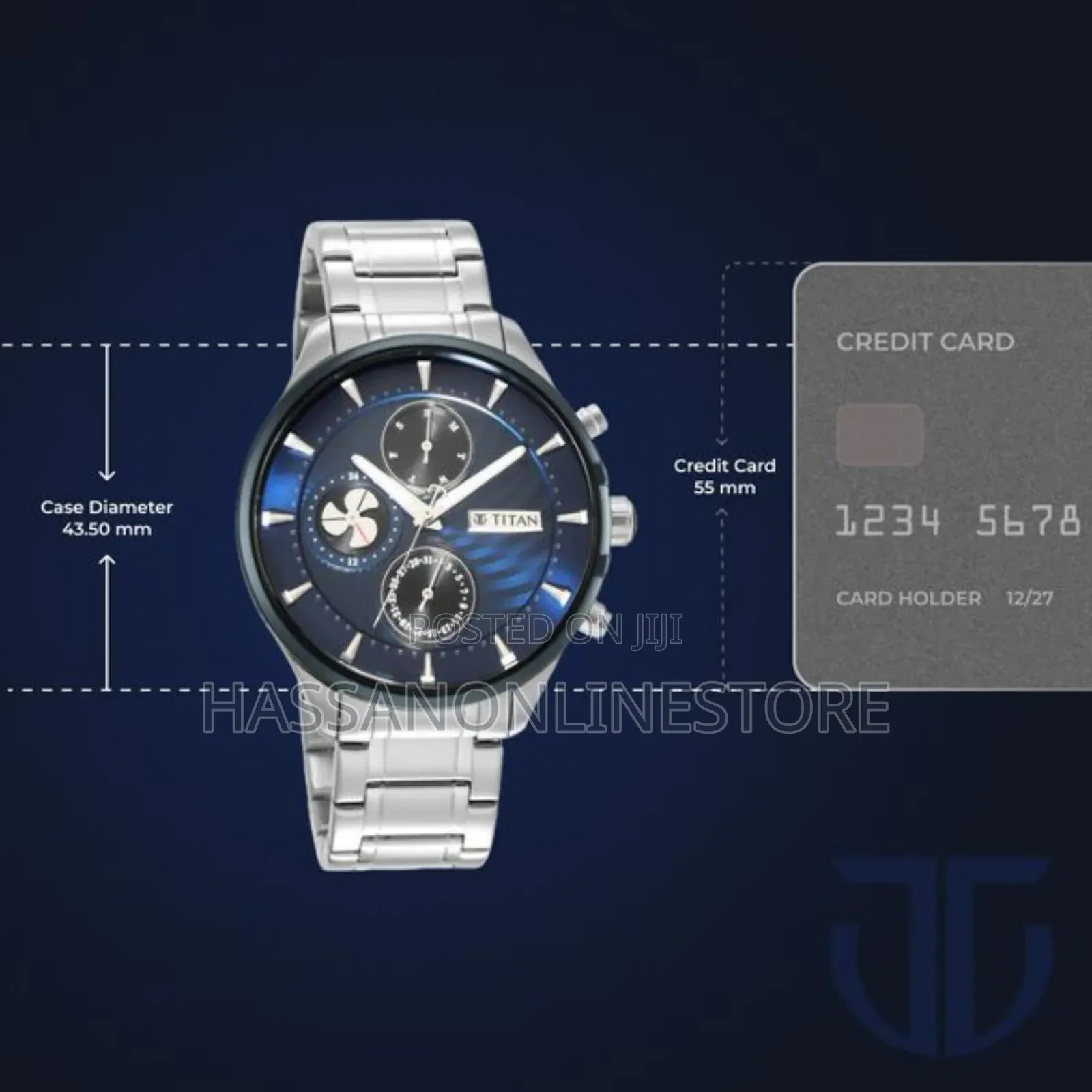 Titan Maritime Blue Dial Quartz Multifunction Watch for Men