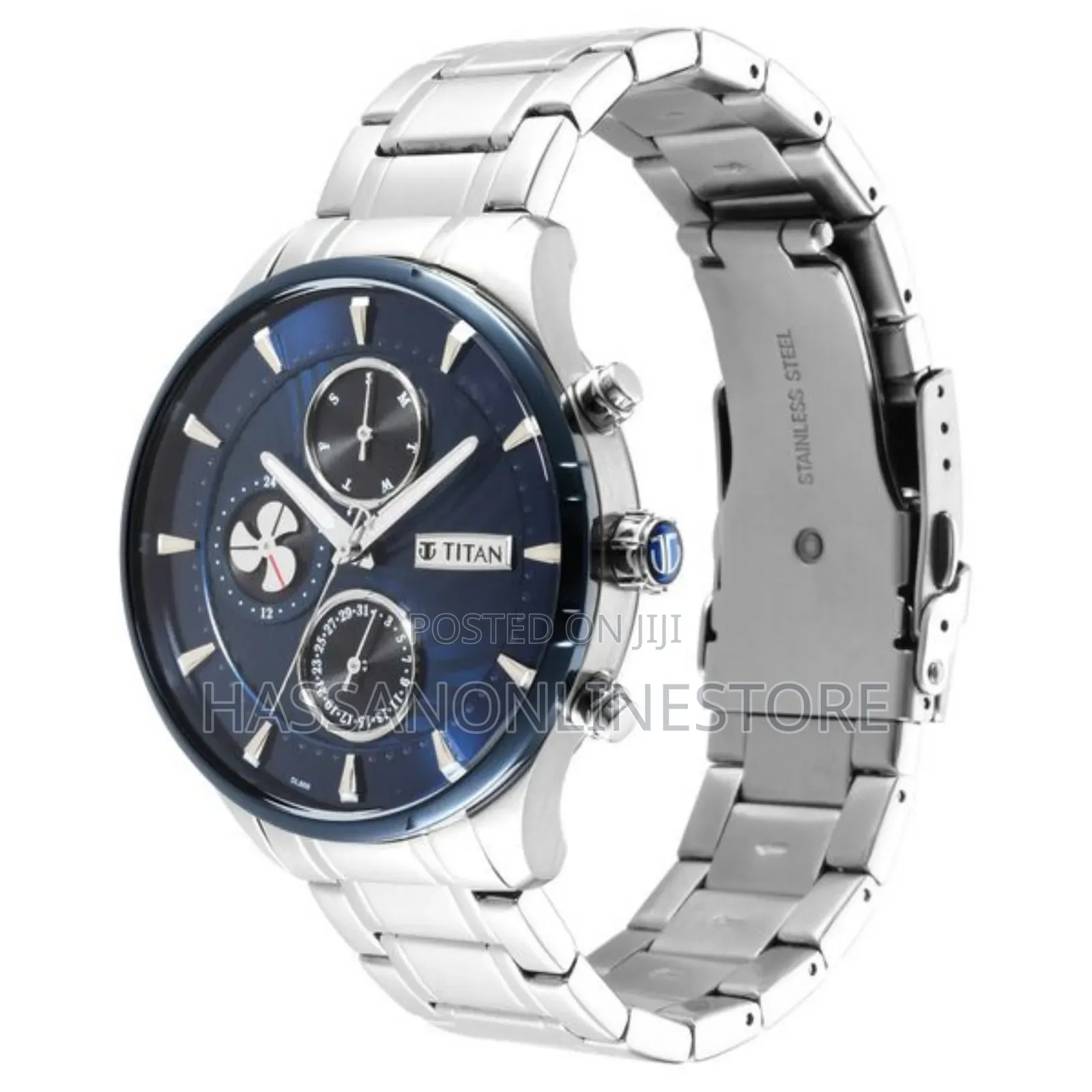 Titan Maritime Blue Dial Quartz Multifunction Watch for Men