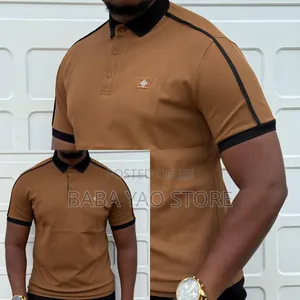 New Fashion Men's Short-Sleeved Band Collar T-Shirts
