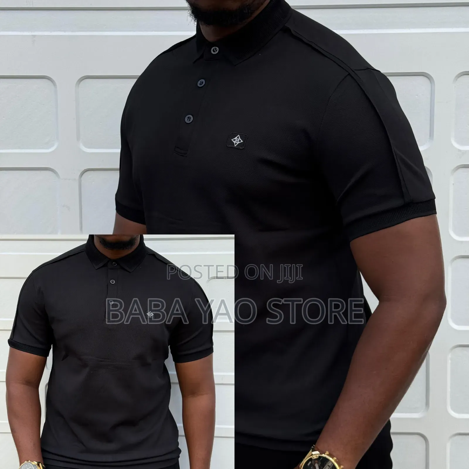 New Fashion Men's Short-Sleeved Band Collar T-Shirts