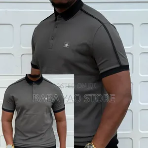 New Fashion Men's Short-Sleeved Band Collar T-Shirts