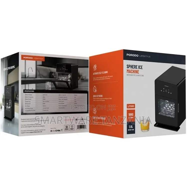 Porodo Lifestyle Sphere Ice Machine - Black