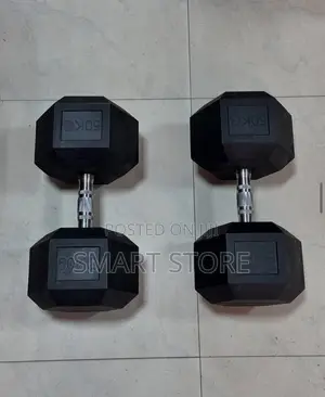 50kg Rubber Hexagon Dumbbell