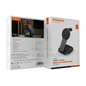 Porodo Compact Folding Wireless Charging Stand - Black