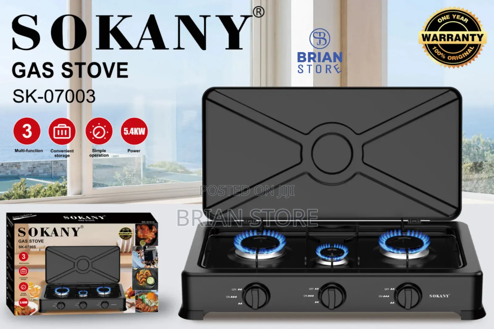 Sokany Gas Stove 3 Burners