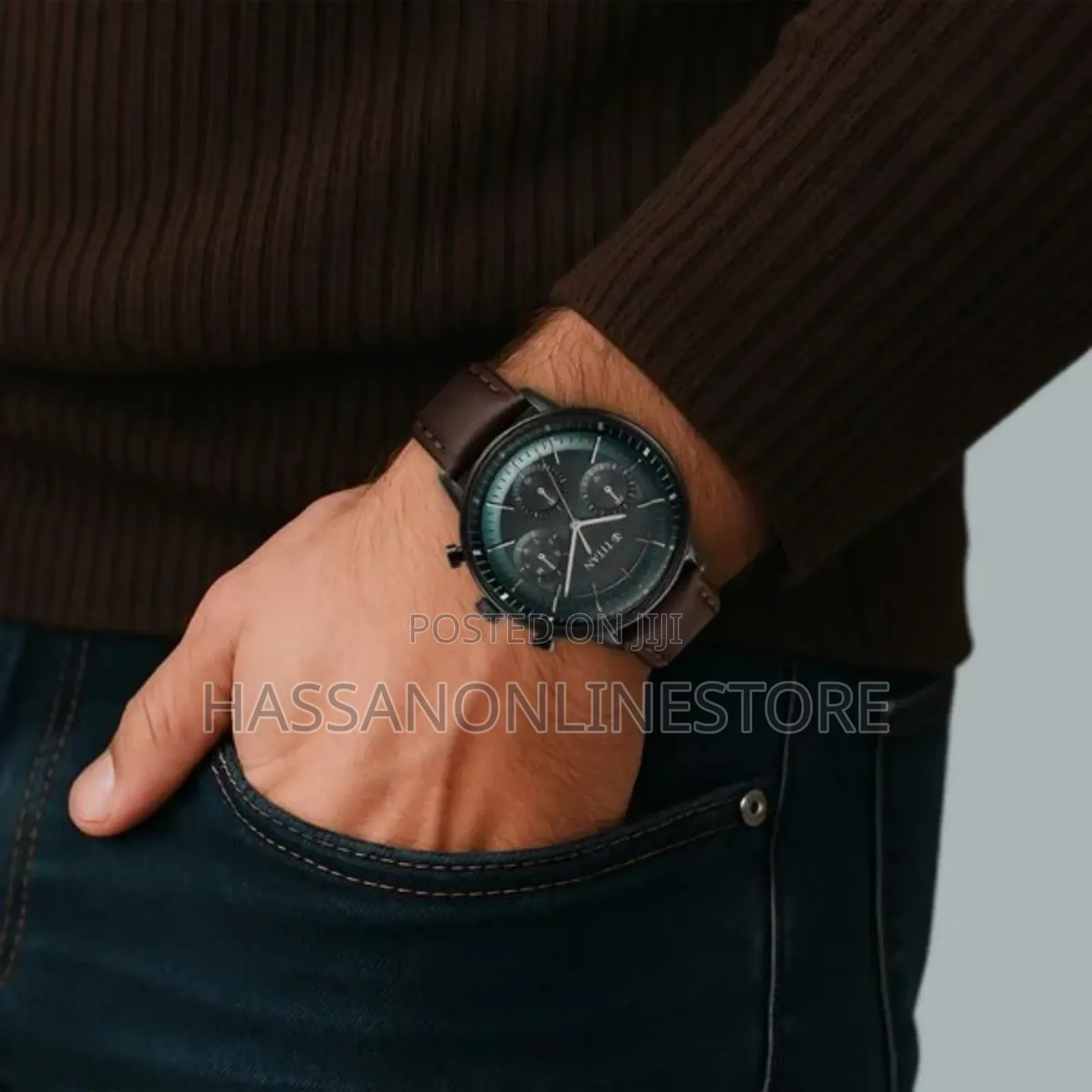 Titan Light Leathers Quartz Multifunction Watch for Men