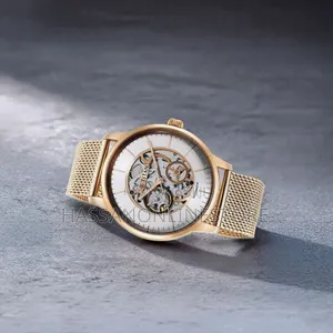 Titan Skeletal Automatic Gold Dial Gold Watch