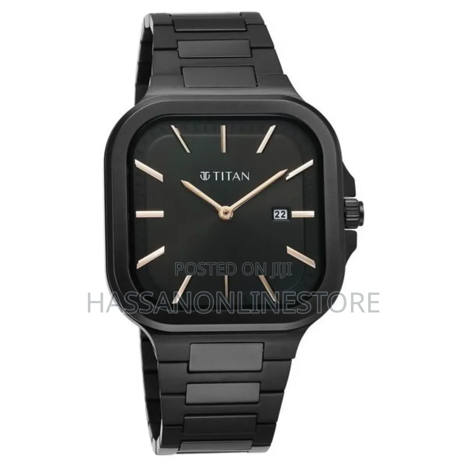 Titan Classique Slim Square Quartz Analog With Date Black