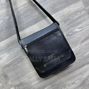 Unisex Bag Full Black Material Leather