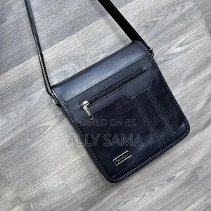 Unisex Bag Full Black Material Leather
