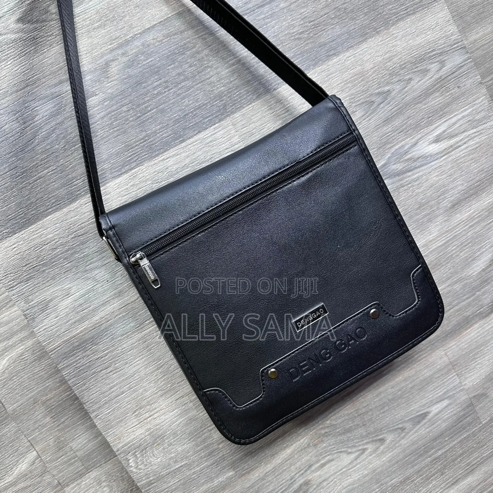 Unisex Bag Full Black Material Leather