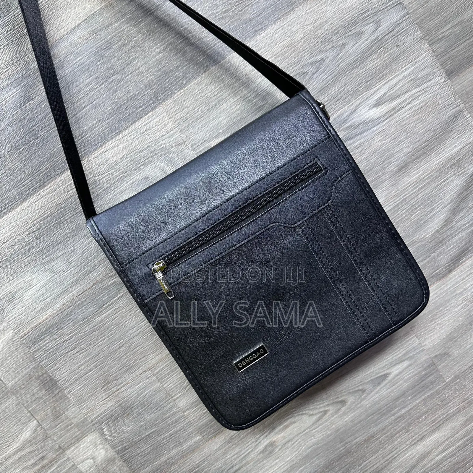 Unisex Bag Full Black Material Leather