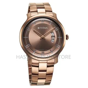 Titan Clasique Slim Quartz Analog Date Coffee Brown Watch
