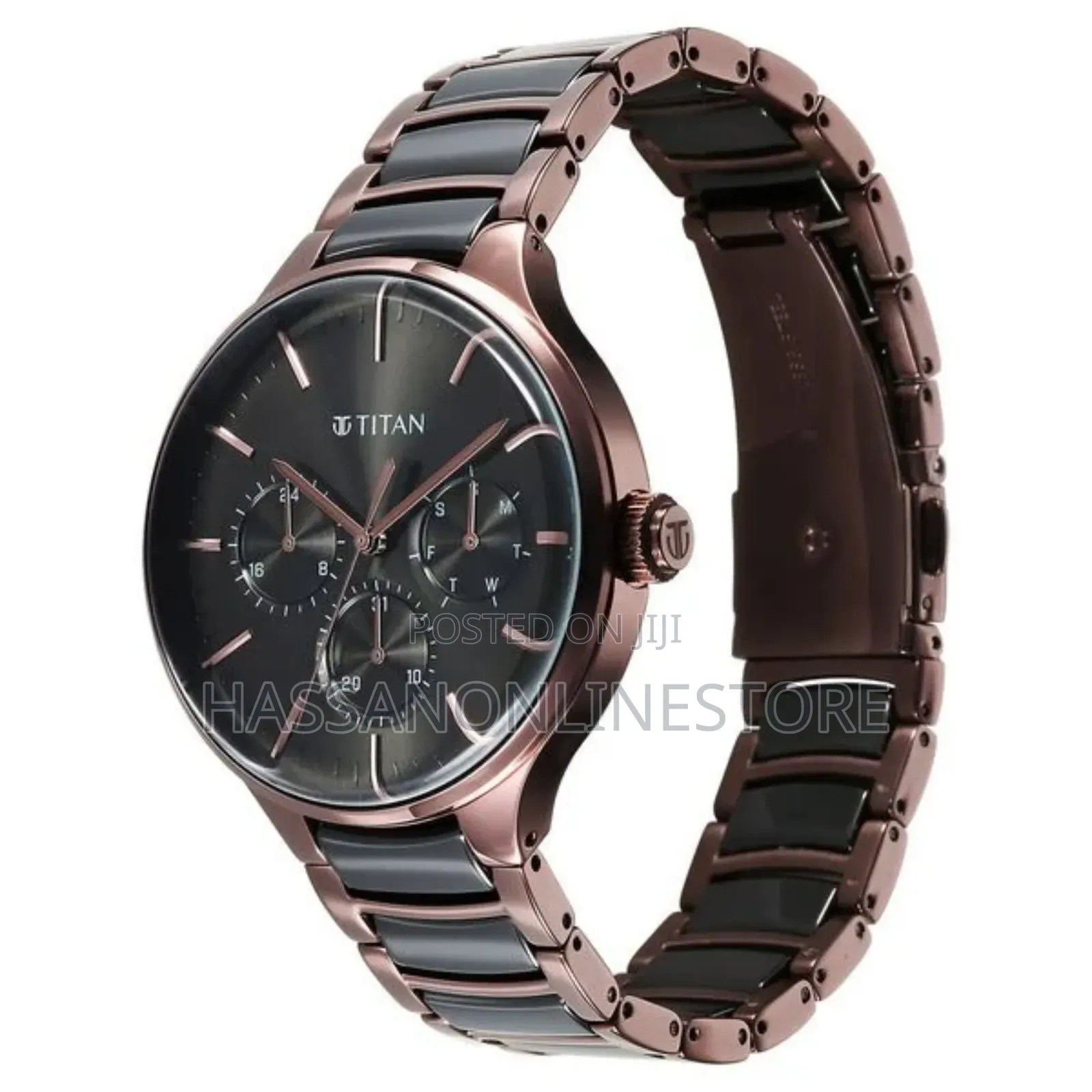 Titan Ceramic Fusion Multifunction Black Dial Watch for Men