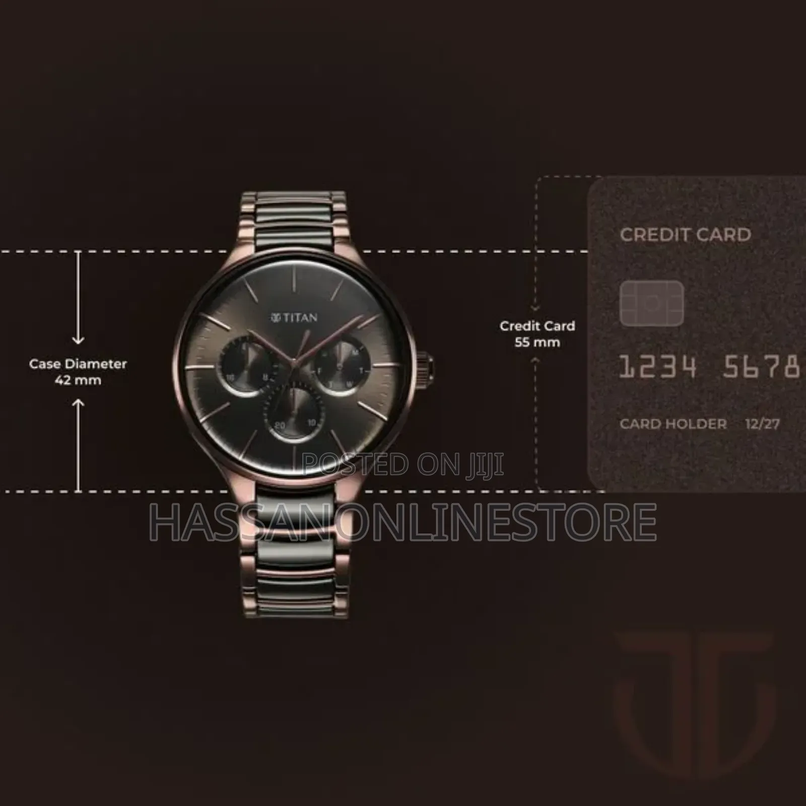Titan Ceramic Fusion Multifunction Black Dial Watch for Men