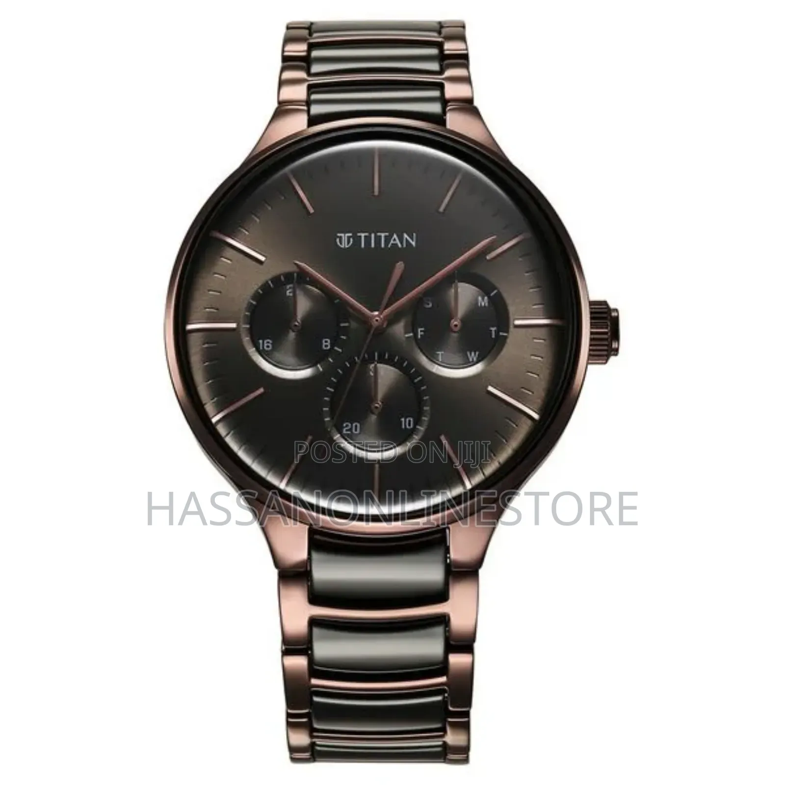 Titan Ceramic Fusion Multifunction Black Dial Watch for Men