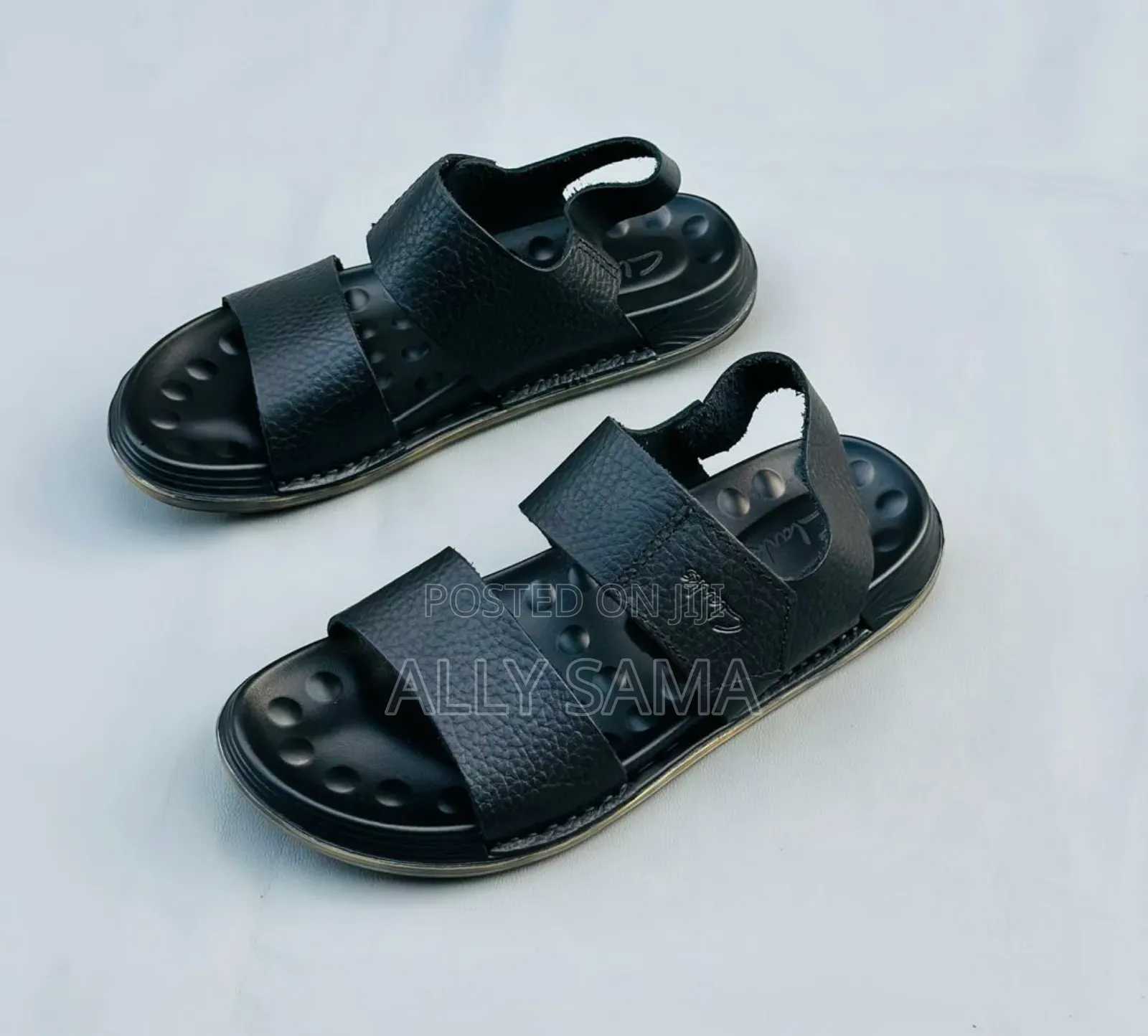 Men's Sandals Clark's Full Black Material Pure Leather