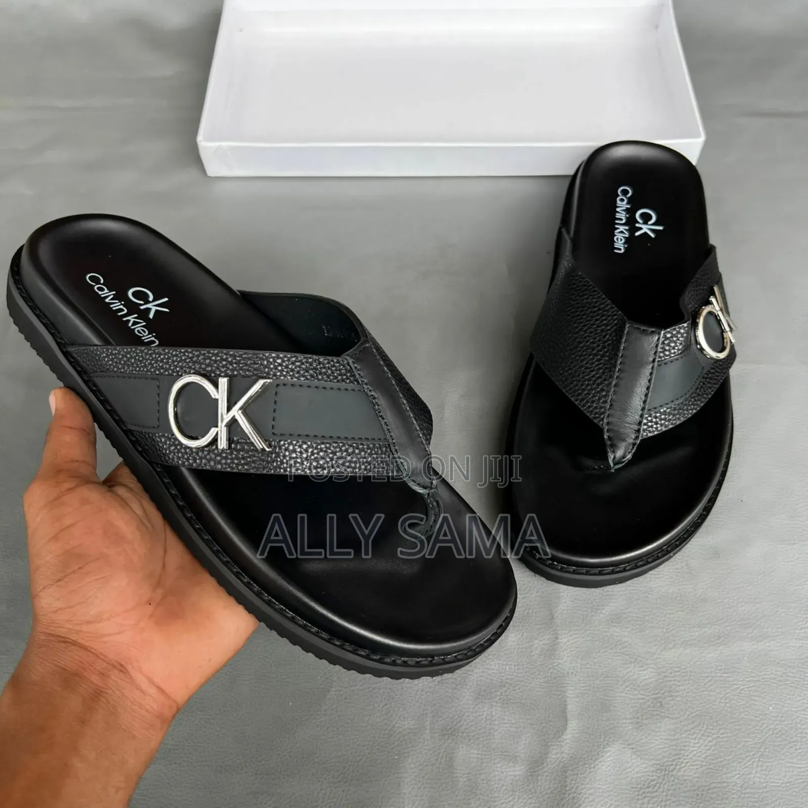 Men's Calvin Klein Black Material Pure Leather