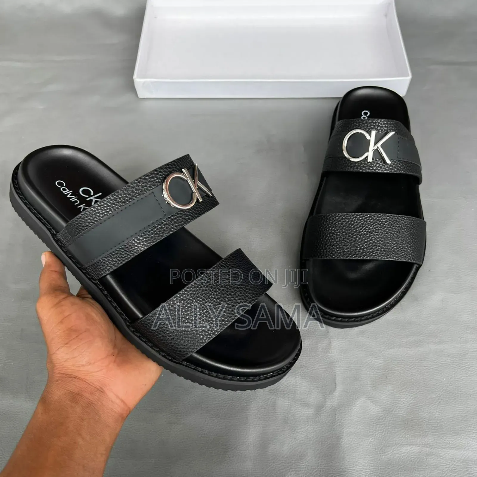 Men's Calvin Klein Black Material Pure Leather