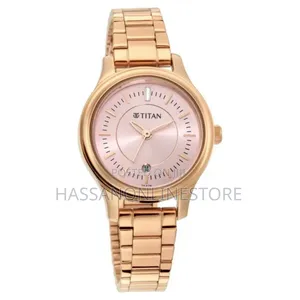 Titan Quartz Analog Rose Gold Rose Gold Metal Strap Watch