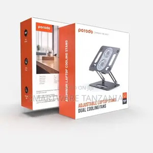 Porodo Alum. Alloy Adjustable Laptop Stand With Cooling Fan