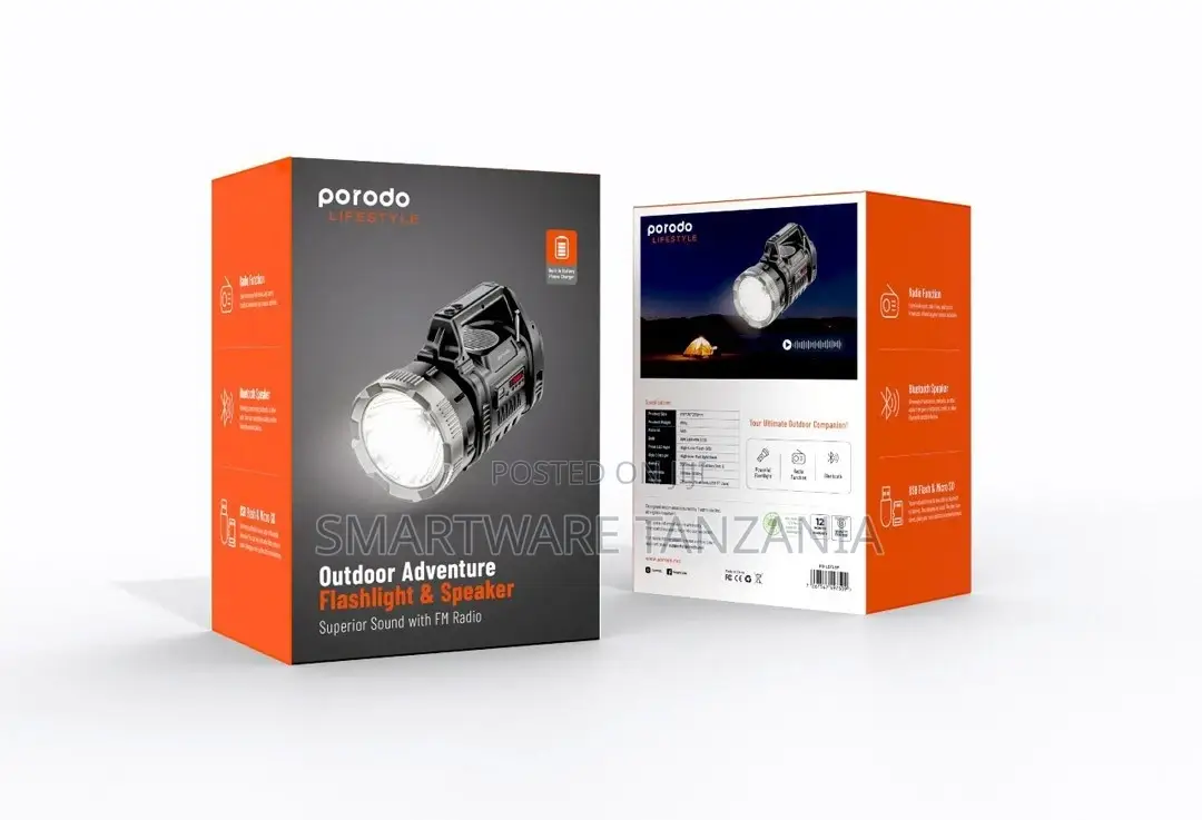 Porodo Lifestyle Outdoor 10w 3 in 1 Flashlight With Fm Radio