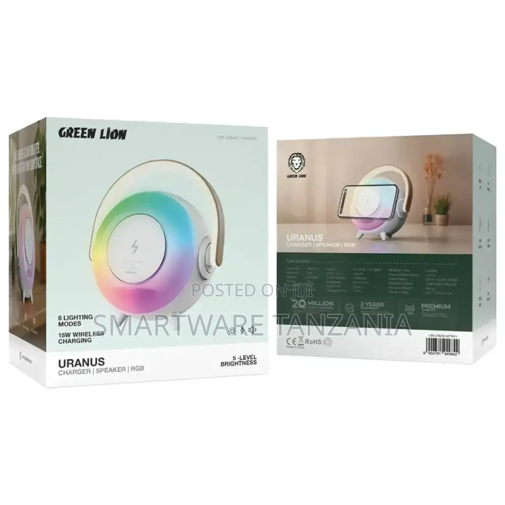 Green Lion Uranus Bluetooth Speaker With Table Lamp, White